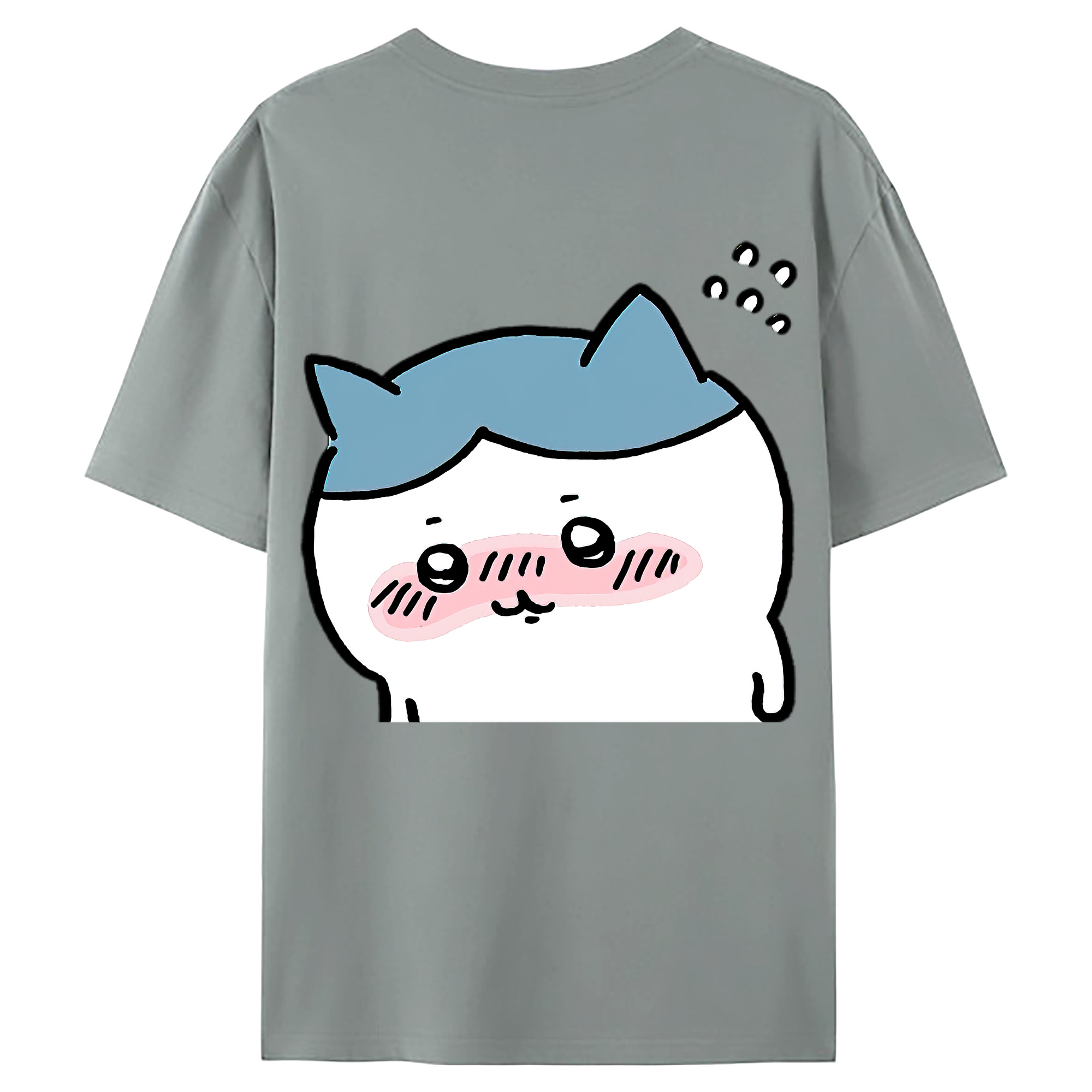 （画像用） ちいかわ ハチワレ Chii-kawa hachiware 綿100％ メンズ半袖Tシャツ（バックプリント） 通気性